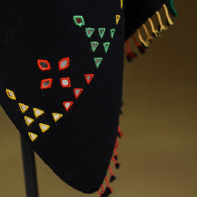 Kutch handwoven mirror work acrylic wool shawl 147