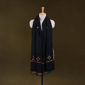 Kutch handwoven mirror work acrylic wool shawl 147