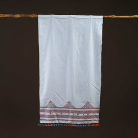 Kutch handwoven mirror work merino wool embroidered stole