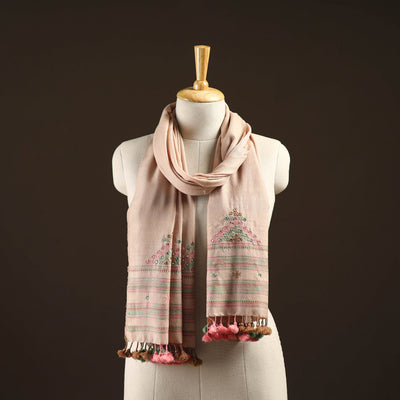 Kutch handwoven mirror work merino wool embroidered stole