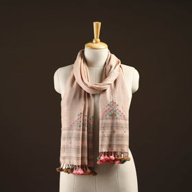 Kutch handwoven mirror work merino wool embroidered stole