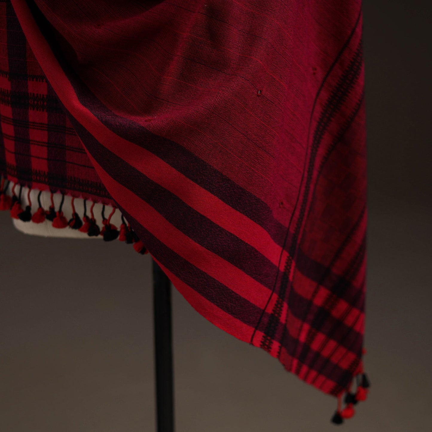 Kutch handwoven mirror work merino wool shawl 54