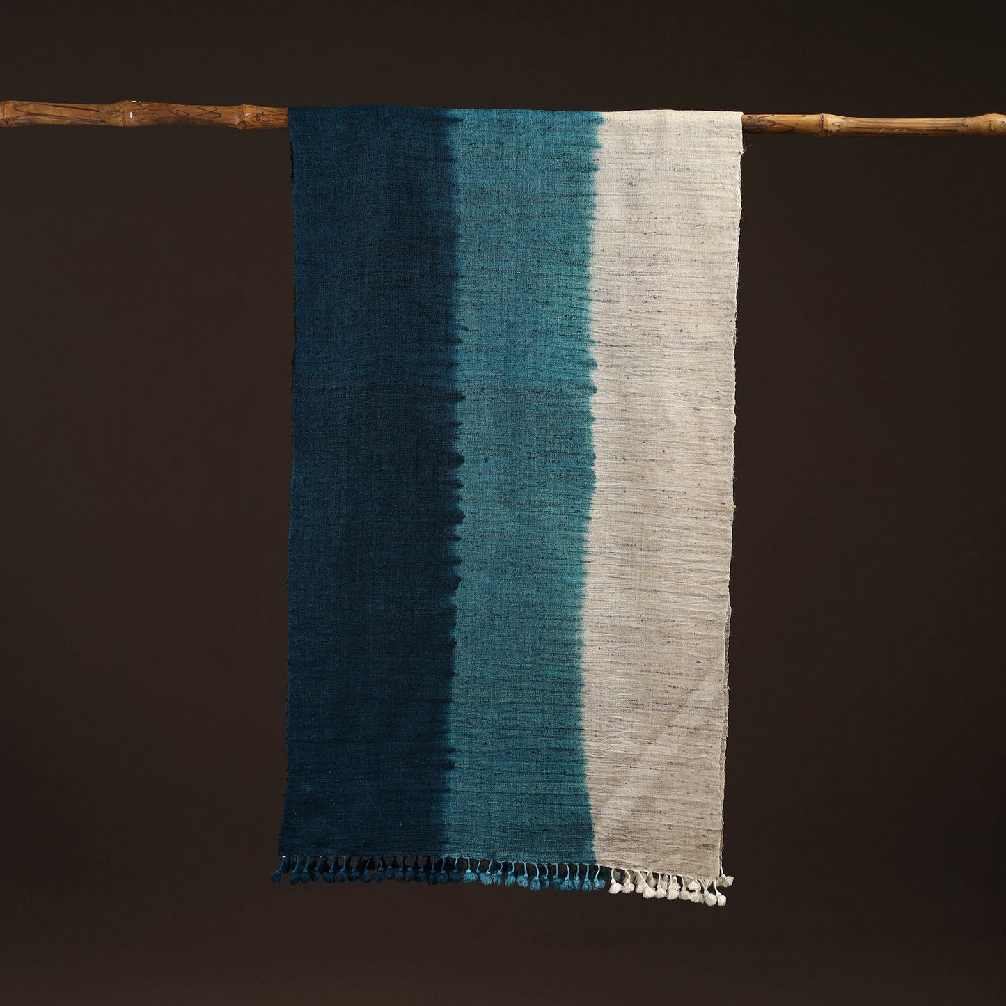 Kutch handwoven three shaded merino wool x katia silk stole