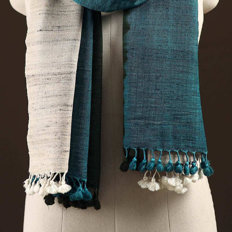 Kutch handwoven three shaded merino wool x katia silk stole