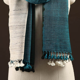 Kutch handwoven three shaded merino wool x katia silk stole