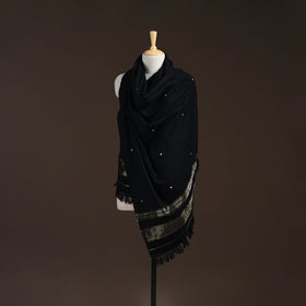 Kutch handwoven zari & mirror work acrylic wool shawl 24