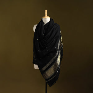 Kutch handwoven zari & mirror work acrylic wool shawl 76