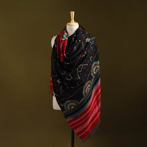 Red - kutch mirror work bandhani handwoven neran hand