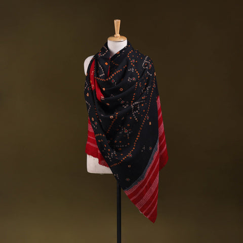 Kutch mirror work handwoven bandhani bagida merino wool