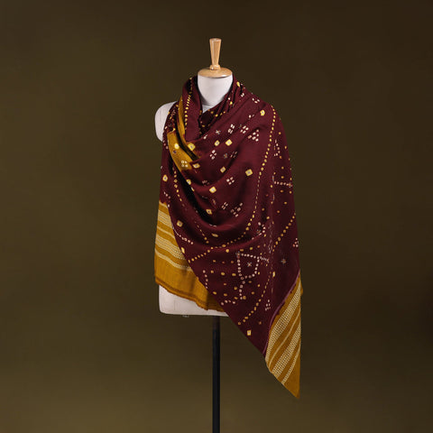 Kutch mirror work handwoven bandhani bagida merino wool