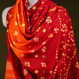 Kutch mirror work handwoven bandhani bagida merino wool