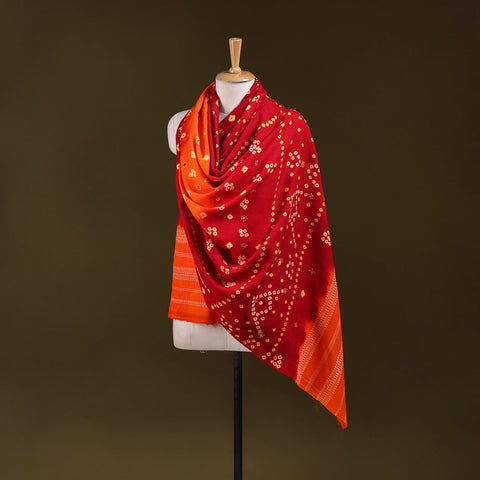 Kutch mirror work handwoven bandhani bagida merino wool