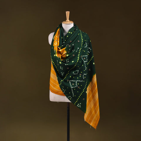 Kutch mirror work handwoven bandhani bagida merino wool