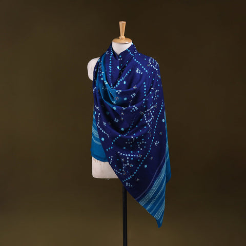 Kutch mirror work handwoven bandhani bagida merino wool