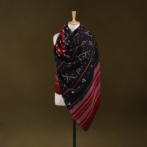 Kutch mirror work handwoven bandhani bagida merino wool