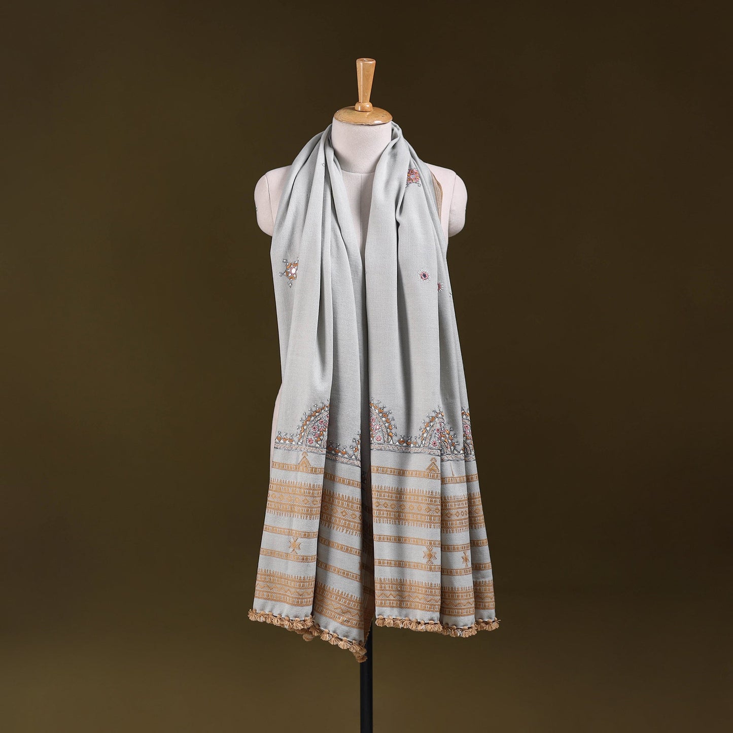 Kutch mirror work handwoven neran hand embroidery acrylic