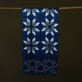 Kutch modal silk clamp dyed bandhani stole 10 - handcrafted