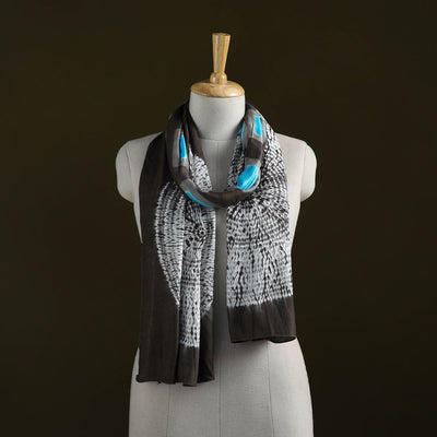 Kutch modal silk clamp dyed shibori stole 02 - handcrafted