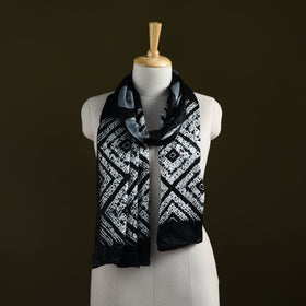 Kutch modal silk clamp dyed shibori stole 03 - handcrafted