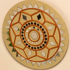  Kutch Mud Mirror Work Lippan Art Wall Frame