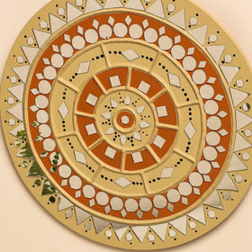  Kutch Mud Mirror Work Lippan Art Wall Frame