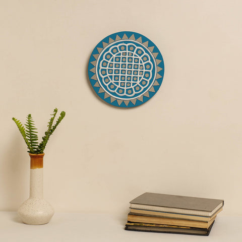  Kutch Mud Mirror Work Lippan Art Wall Frame