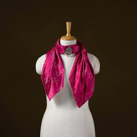 Kutch printed mashru silk pendant necklace scarf 58