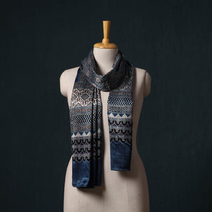 Kutch printed mashru silk stole 12 - handcrafted