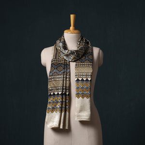 Kutch printed mashru silk stole 13 - handcrafted