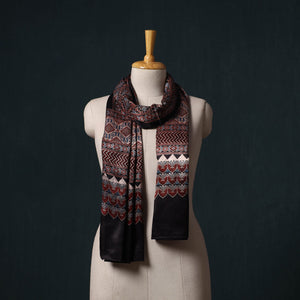 Kutch printed mashru silk stole 15 - handcrafted