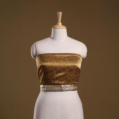 Kutch printed modal silk blouse piece with lace work 26