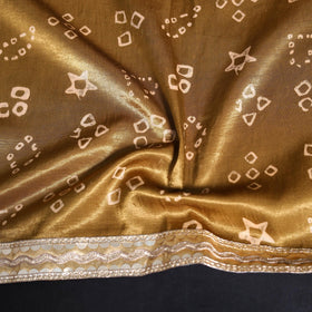 Kutch printed modal silk blouse piece with lace work 34