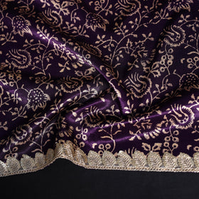 Kutch printed modal silk blouse piece with lace work 36