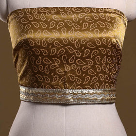 Kutch printed modal silk blouse piece with lace work 37