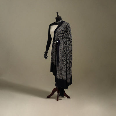 Kutch printed rayon dupatta 48 - handcrafted