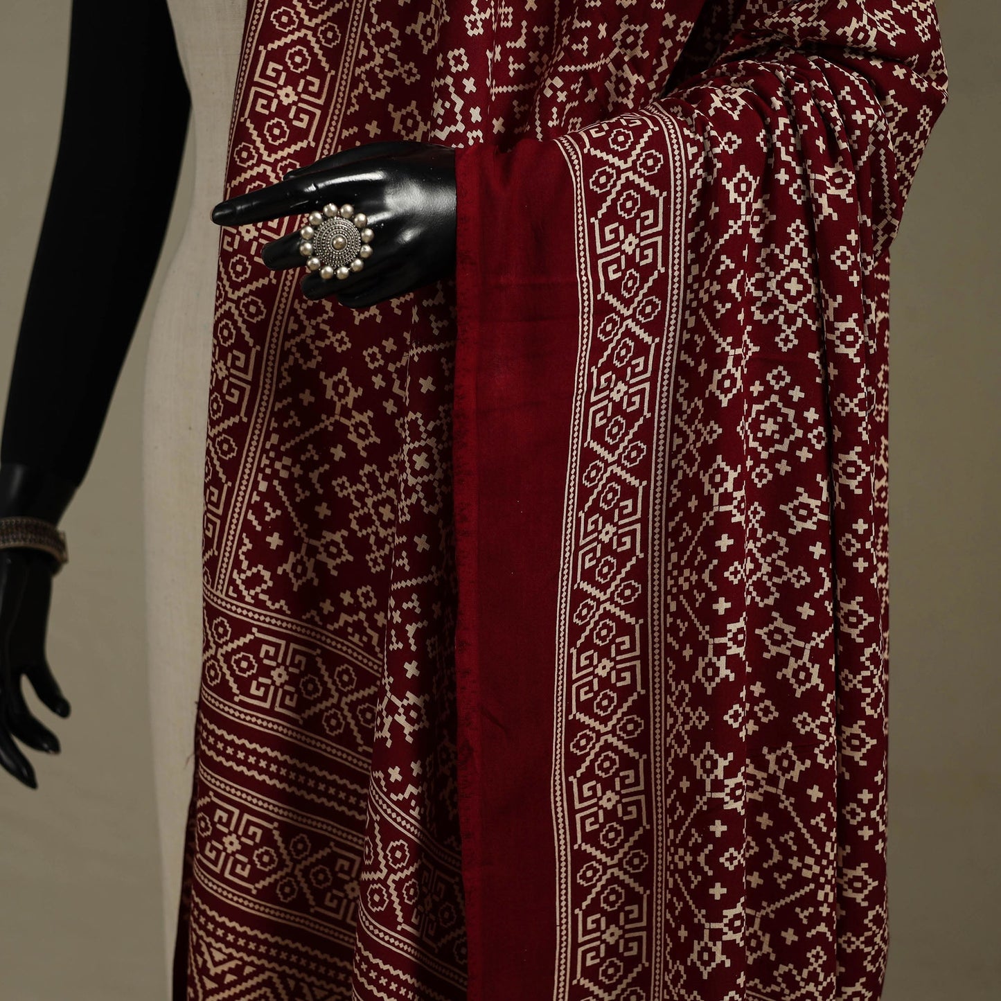 Kutch printed rayon dupatta 56 - handcrafted