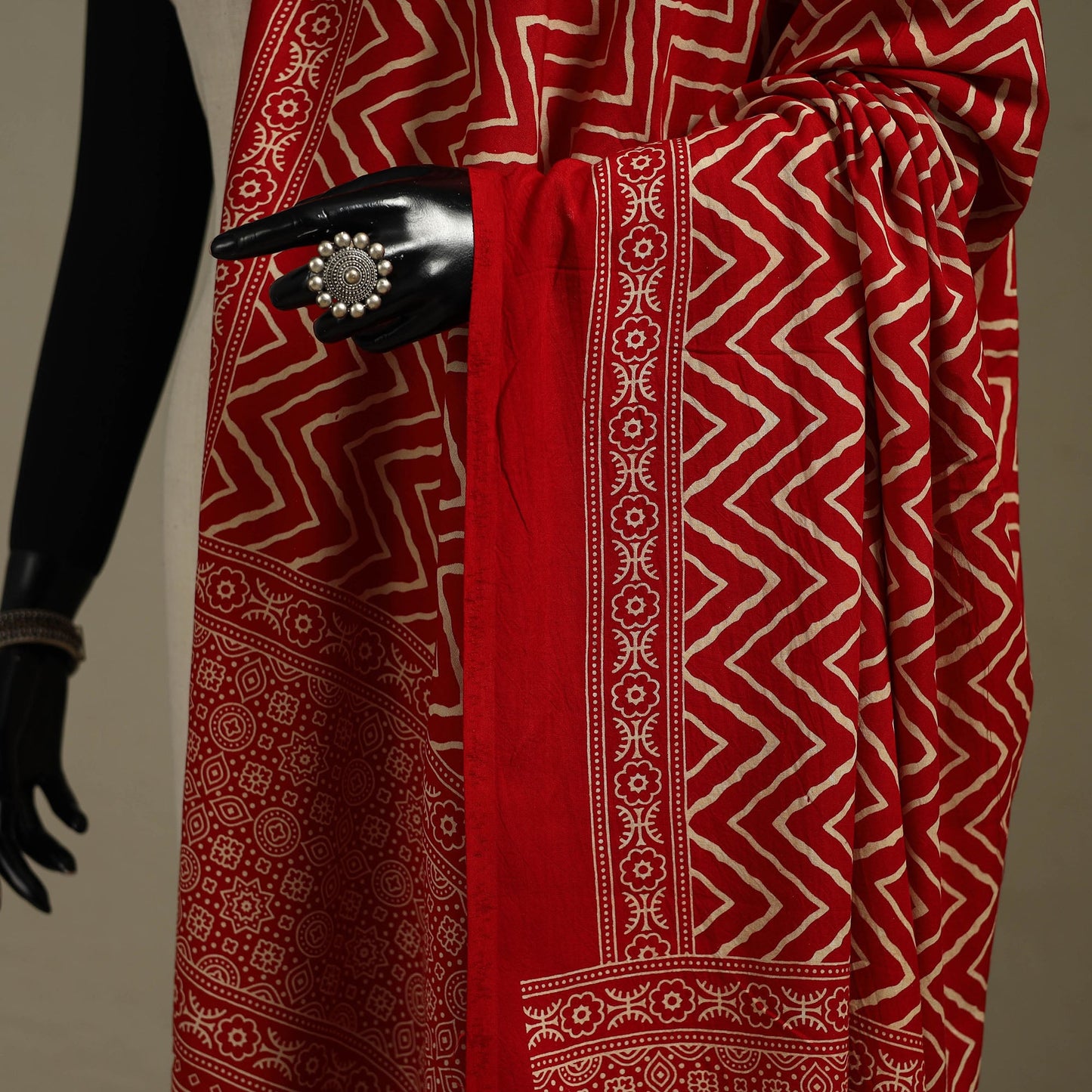 Kutch printed rayon dupatta 59 - handcrafted