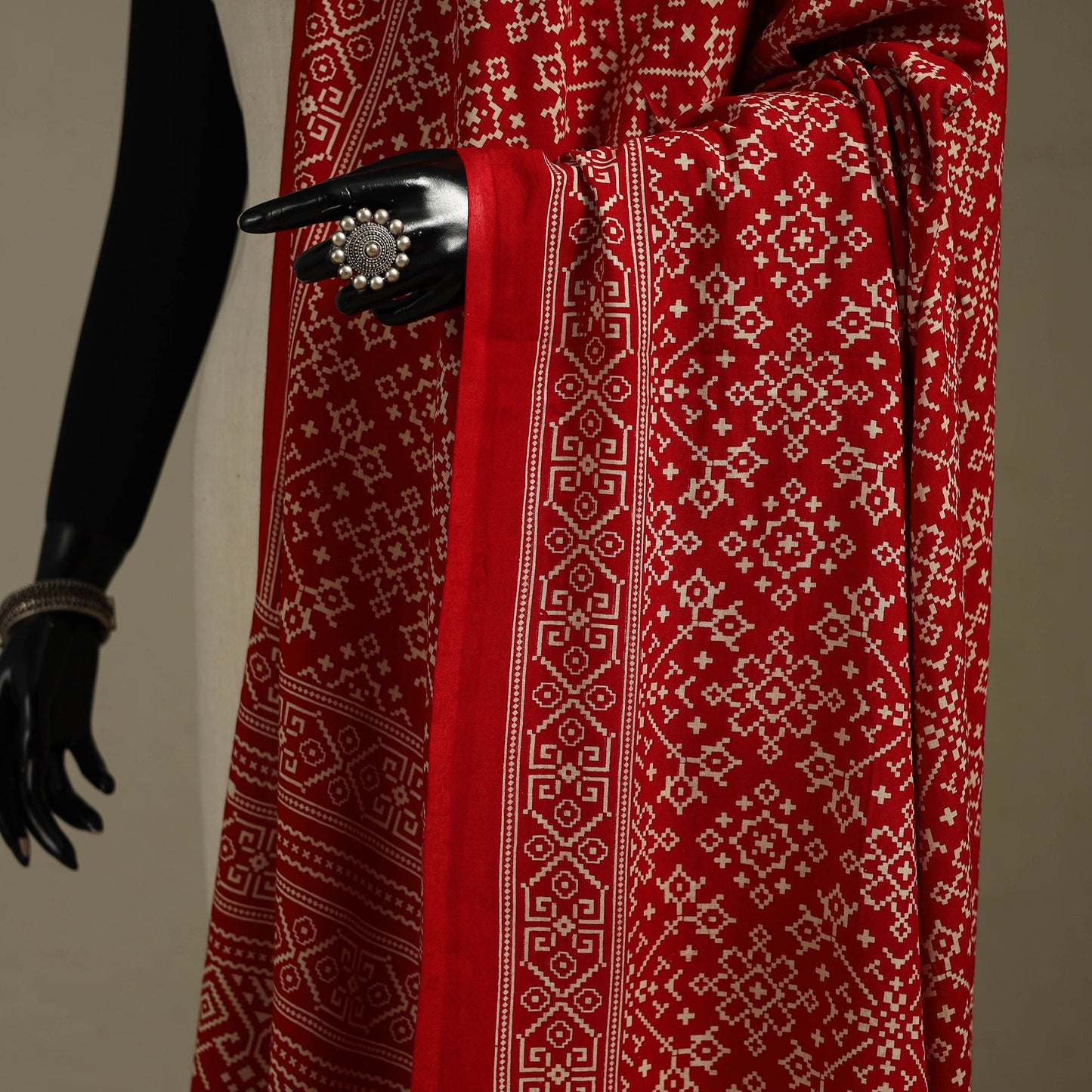 Kutch printed rayon dupatta 60 - handcrafted