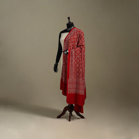 Kutch printed rayon dupatta 60 - handcrafted