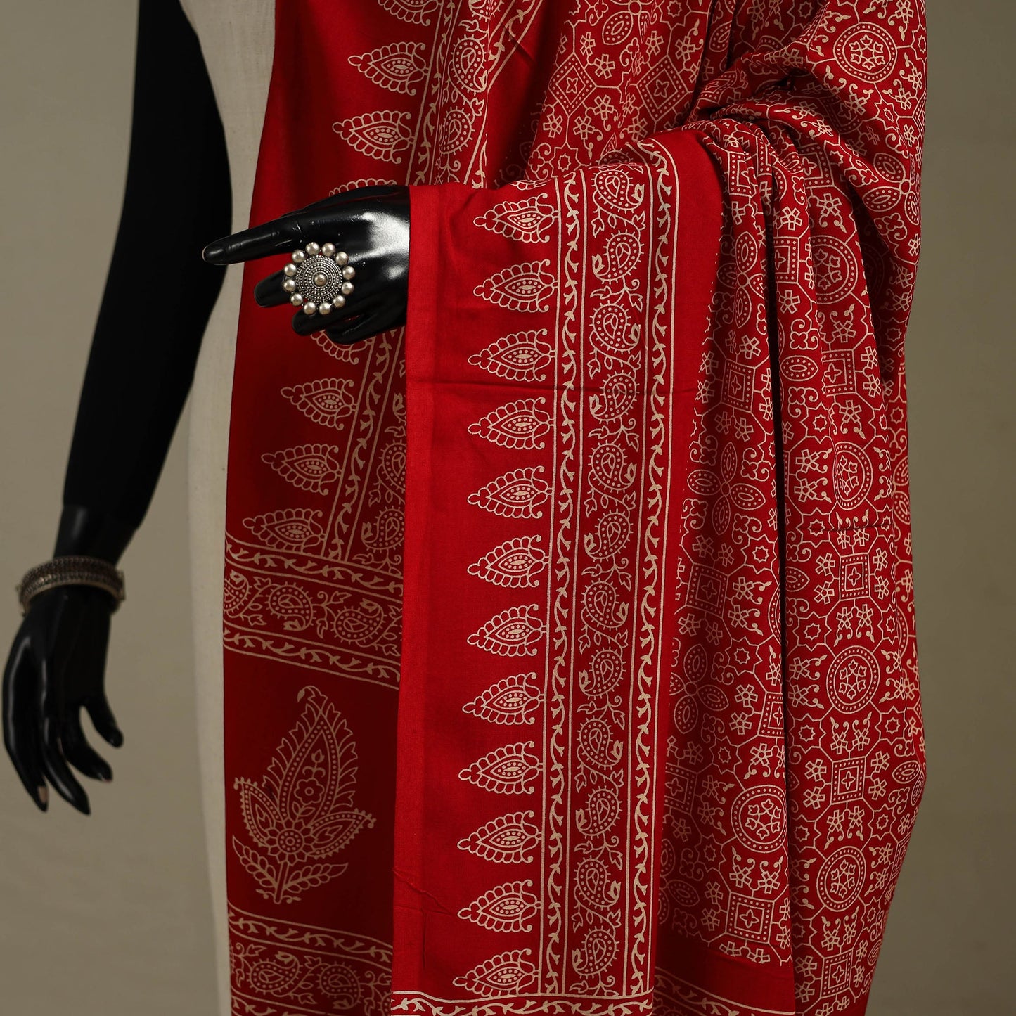 Kutch printed rayon dupatta 61 - handcrafted