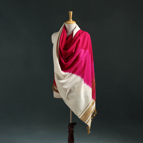 Kutch shibori tie-dye handwoven merino wool shawl 02