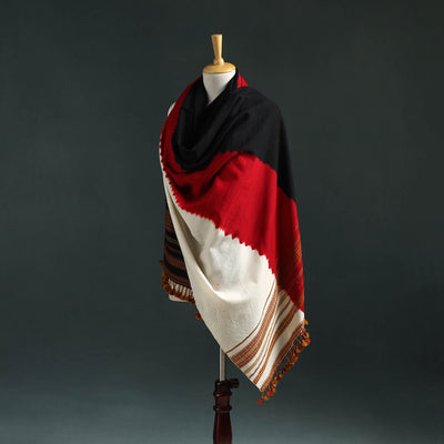 Kutch shibori tie-dye handwoven merino wool shawl 03