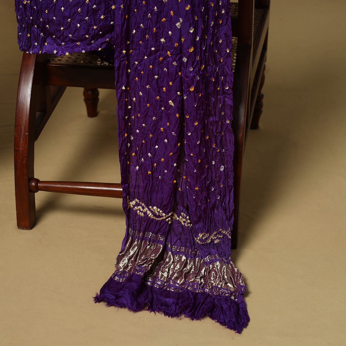 Kutch tie-dye bandhani modal silk 3pc unstitched dress