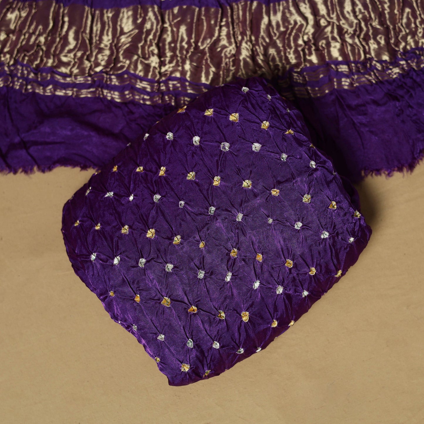 Kutch tie-dye bandhani modal silk 3pc unstitched dress