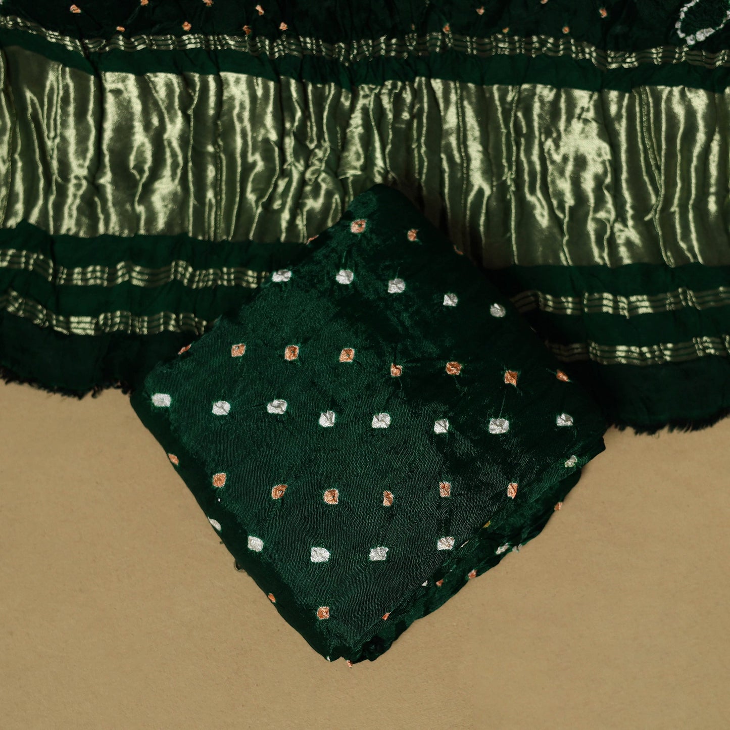 Kutch tie-dye bandhani modal silk 3pc unstitched dress