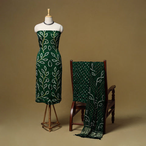 Kutch tie-dye bandhani modal silk 3pc unstitched dress