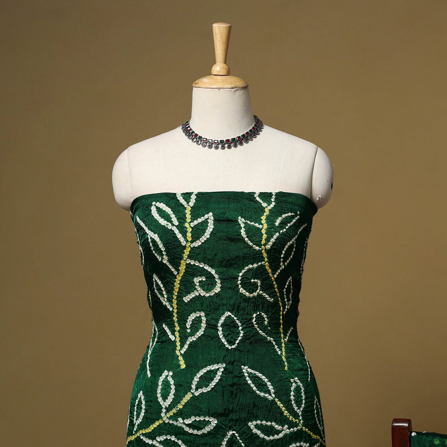 Kutch tie-dye bandhani modal silk 3pc unstitched dress