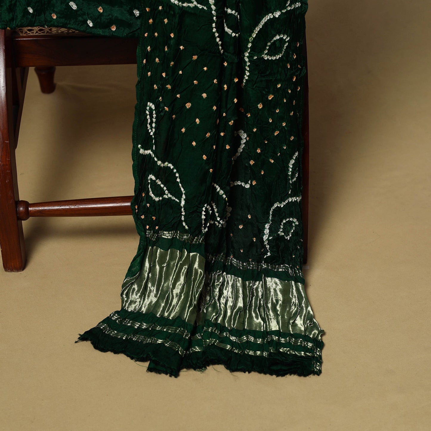 Kutch tie-dye bandhani modal silk 3pc unstitched dress