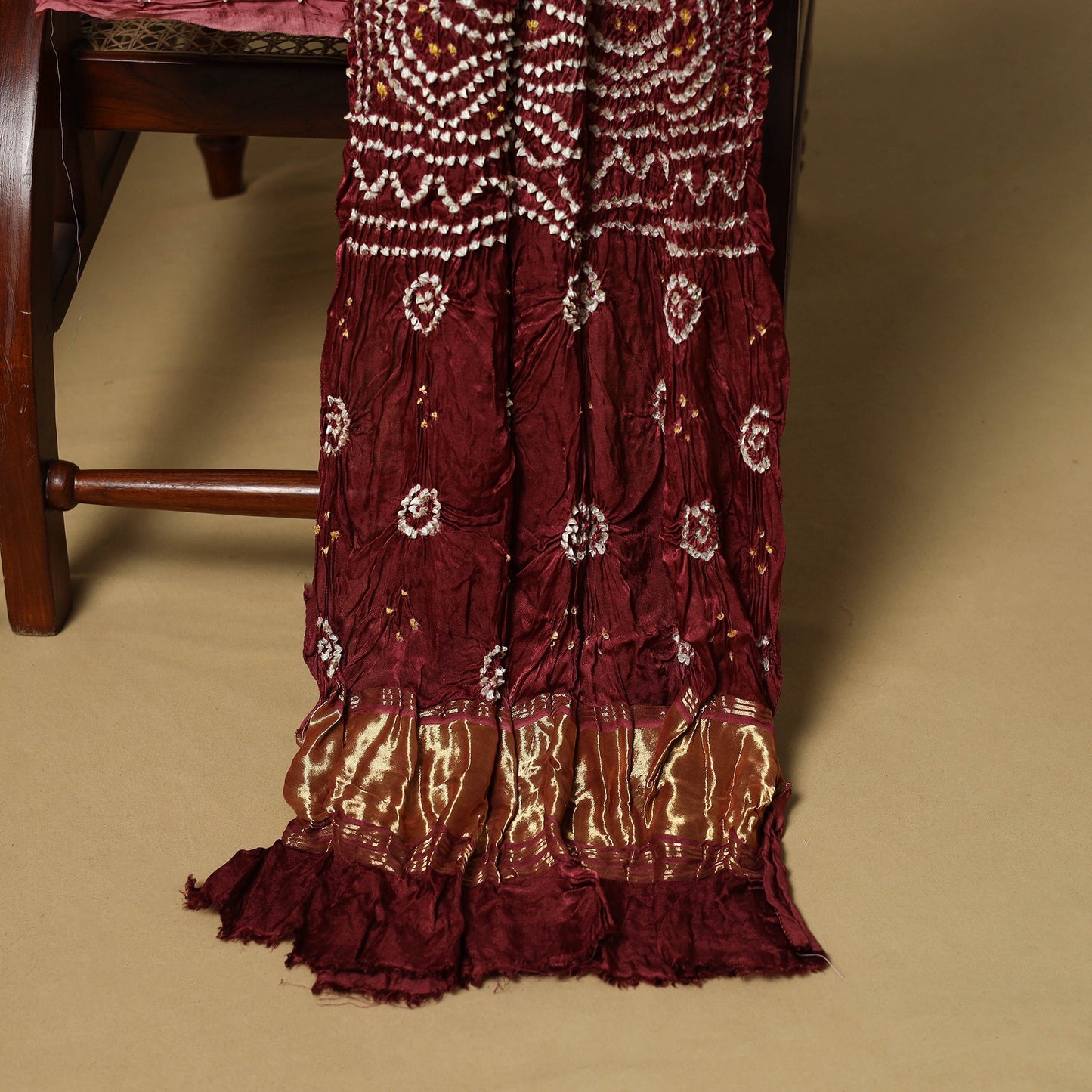 Kutch tie-dye bandhani modal silk 3pc unstitched dress