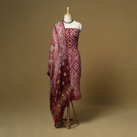 Kutch tie-dye bandhani modal silk 3pc unstitched dress